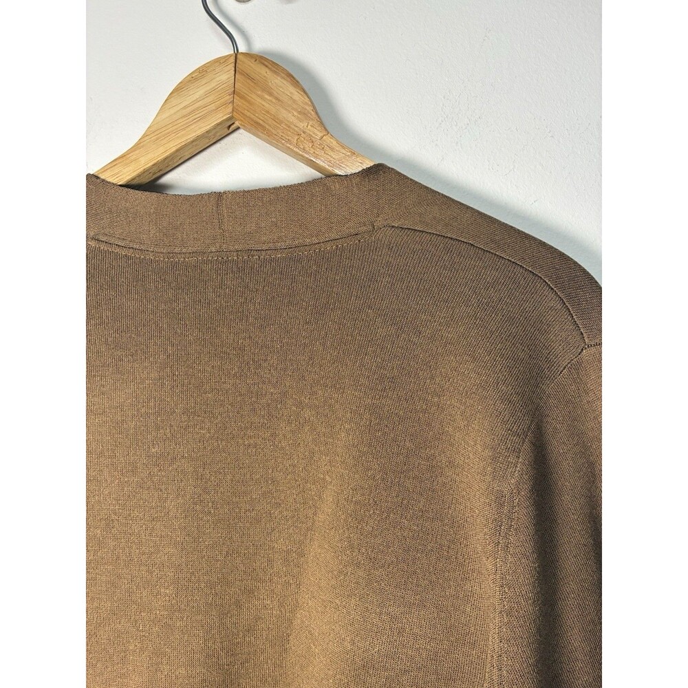 J Jill Cardigan Women Large Petite Brown Black  Colorblock Longline Open Front - Picture 9 of 9